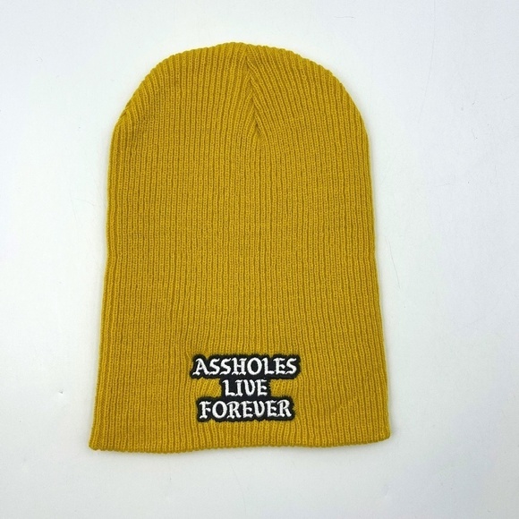 Assholes Live Forever Other - Assholes Live Forever Yellow Slouch Beanie
